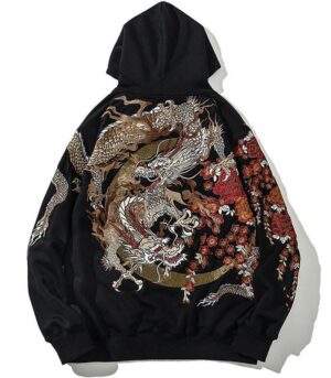 Dragon Hoodie Flowers on the Wall Cotton