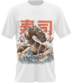 Dragon Tshirt Sushi Chinese Art