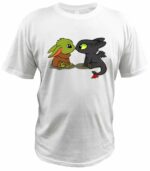 Dragon Tshirt Toothless and Baby Yoda Cotton