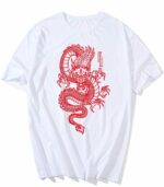 Dragon Tshirt Red Japanese Art