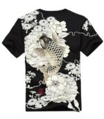 Dragon Tshirt Koi Carp Embroidered Cotton