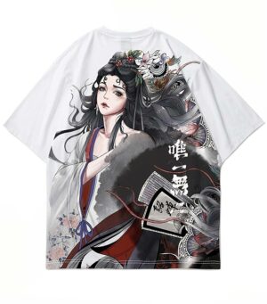 Dragon Tshirt Geisha Woman Polyester Cotton