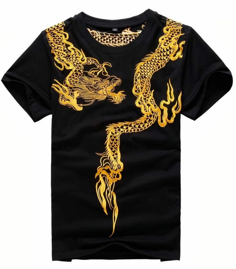 Dragon Tshirt Golden Chinese Inspired Streetwear