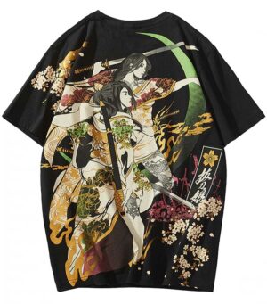 Dragon Tshirt Samurai Woman Soft