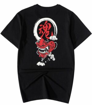 Dragon Tshirt Oni Mask Demon Organic Cotton