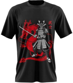 Dragon Tshirt Samurai Red