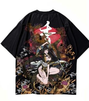 Dragon Tshirt Samurai Cotton Streetwear