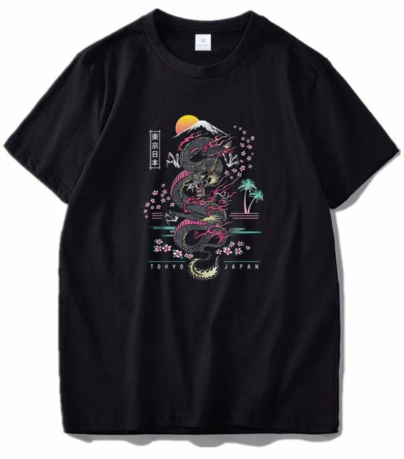 Dragon Tshirt Tokyo City Black