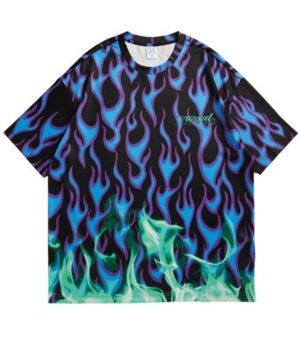 Dragon Tshirt Blue Flame Spandex