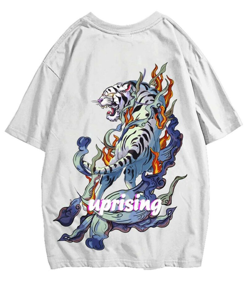 Dragon Tshirt White Tiger Uprising Style