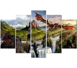 Fantasy World Dragon Painting Wall Art
