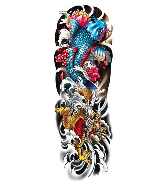 Dragon Ephemeral Tattoo Carp Design