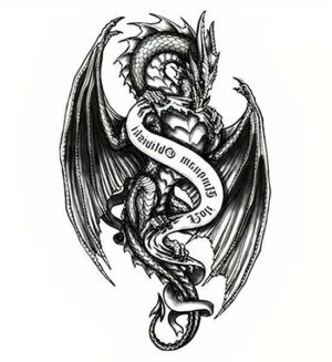 Dragon Ephemeral Tattoo Gothic Art