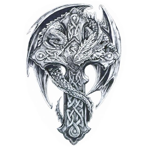 Dragon Ephemeral Tattoo Celtic Style