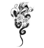 Dragon Ephemeral Tattoo Roses