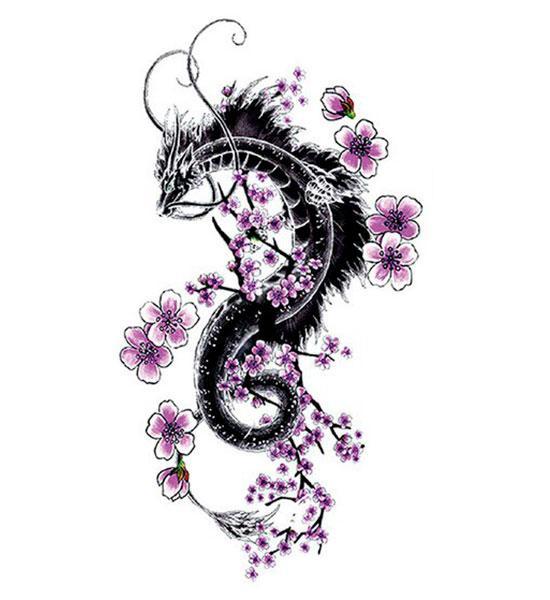 Dragon Ephemeral Tattoo Sakura
