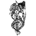 Dragon Ephemeral Tattoo Viking Style