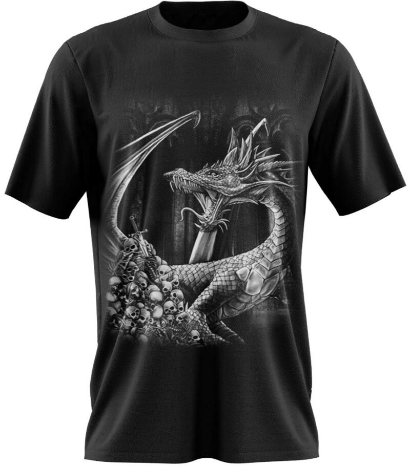 Dragon Tshirt Pattern Black and White