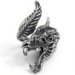 Vintage 925 silver dragon ring